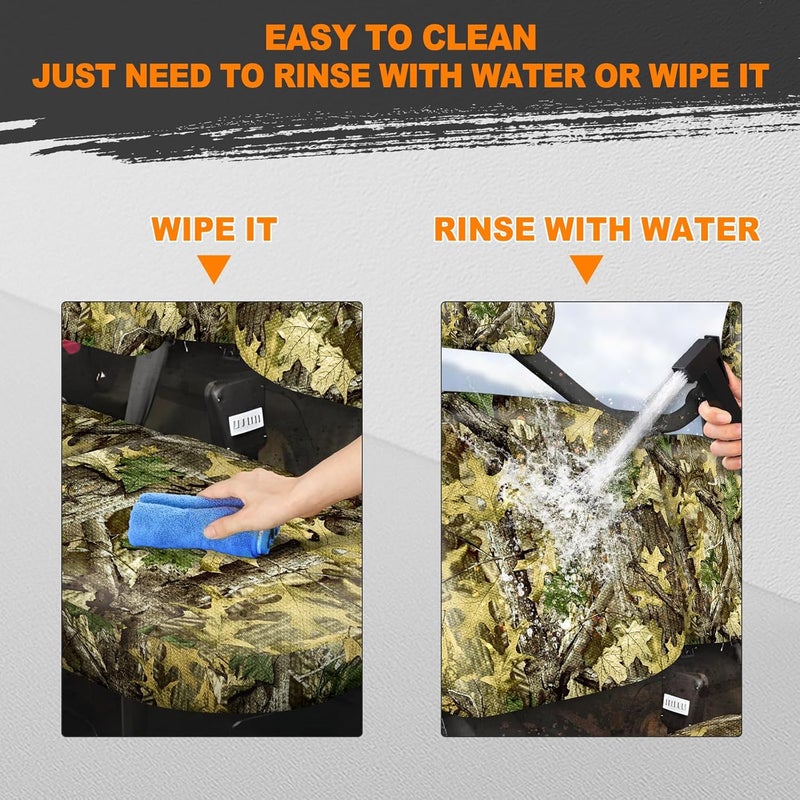 BORDAN UTV Waterproof Seat Cover for Can-Am Defender MAX 2018-2025/MAX DPS 2017-2025, Heavy Duty 1680D Camo Seat Cover Set for UTV Full Protection Outdoor(14 PCS) - Image 3